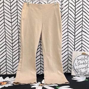 Like New! A New Day Khaki Colored Side Zip Cropped Trousers, Size 8